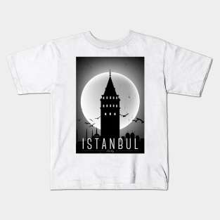 Istanbul black and white poster Kids T-Shirt